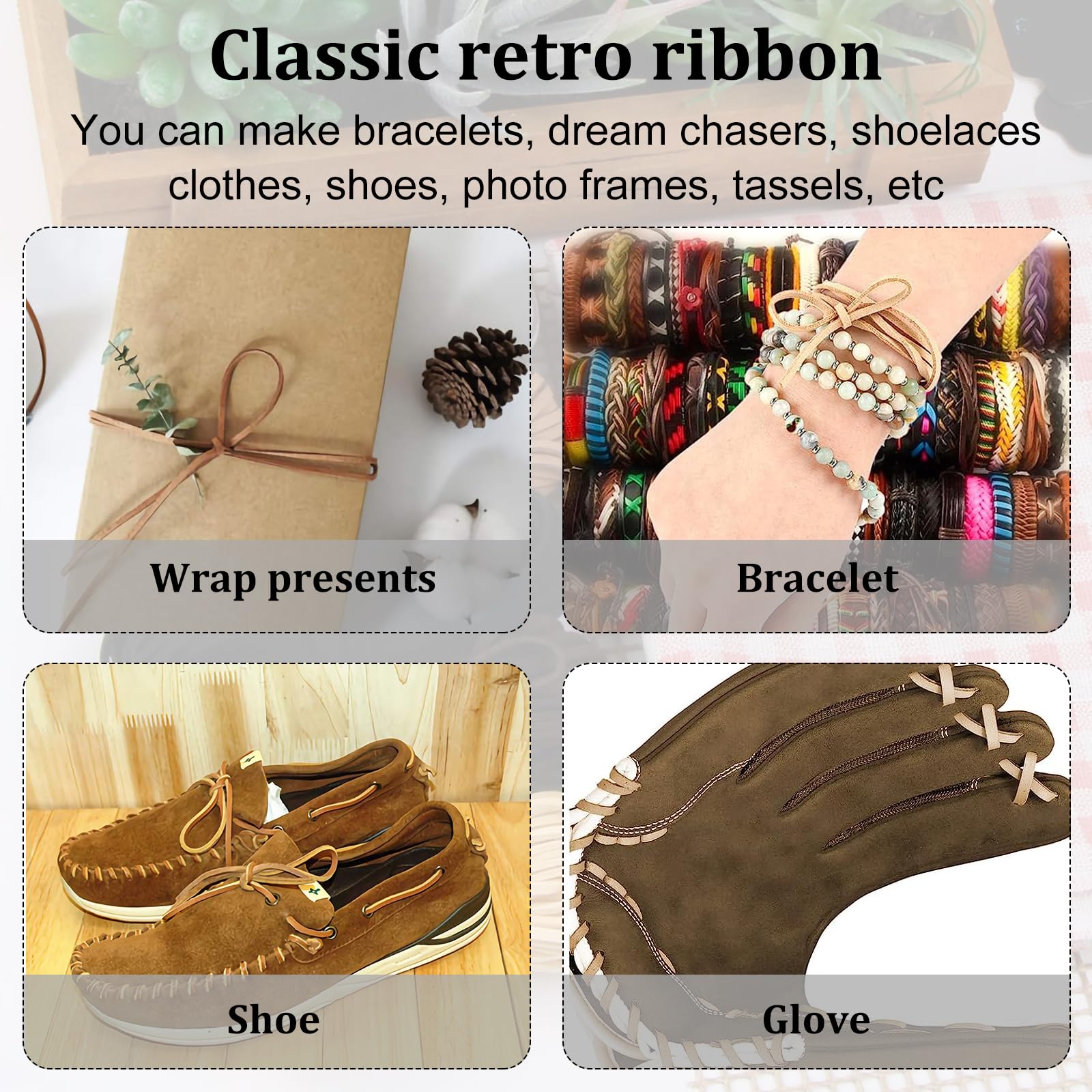 Laniere Cuir Cordon Cuir Plat 5m X 3mm (Lot De 5 Couleurs) - Souple Et Résistant - Pour Créations DIY Cordon Cuir Pour Collier