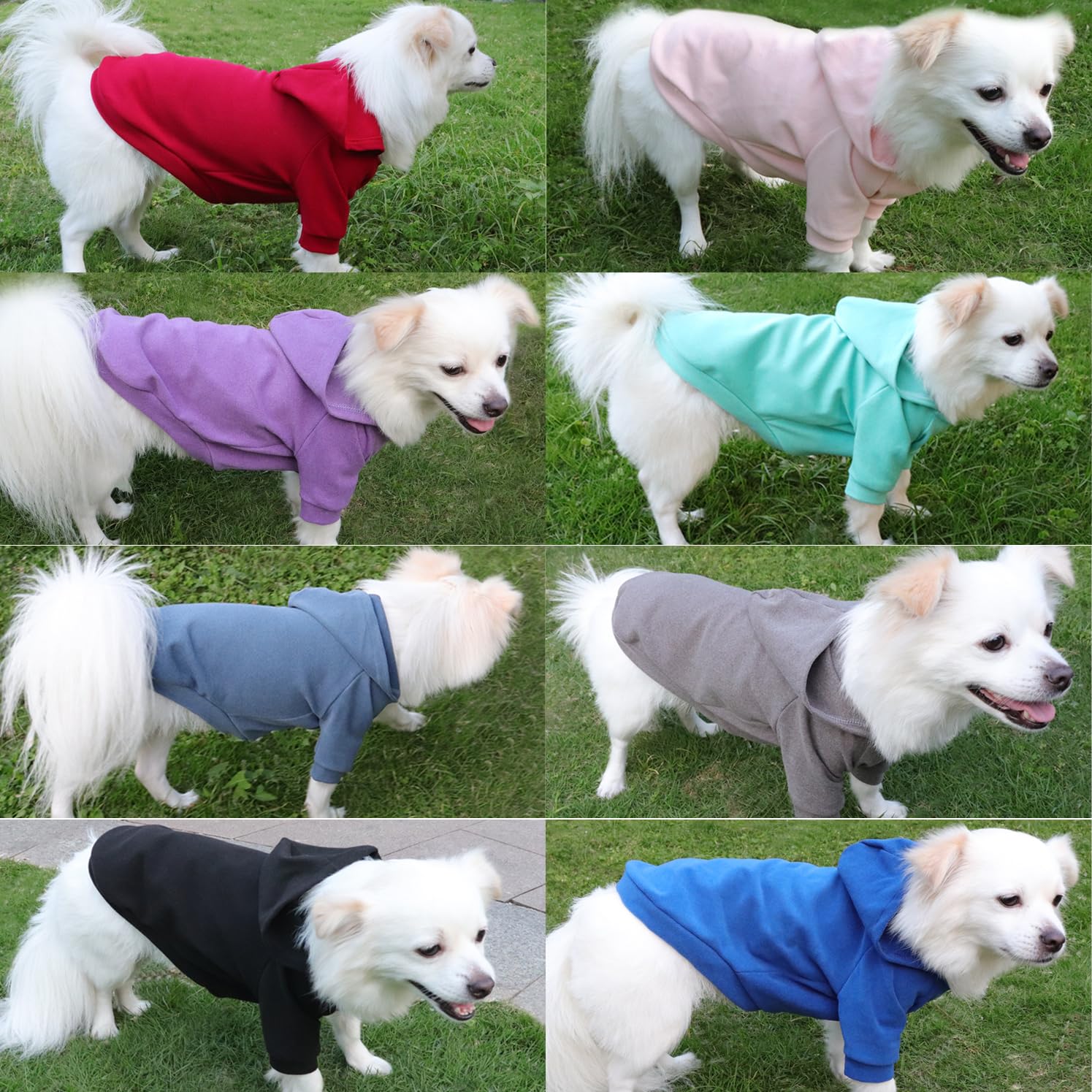 Sweat Capuche Chien, Pull Petite Taille, Chaud et Léger, Tissu Super Doux, Elastique Facile à Porter, Couleurs Vives (XXL, Noir+Bleu Brume)