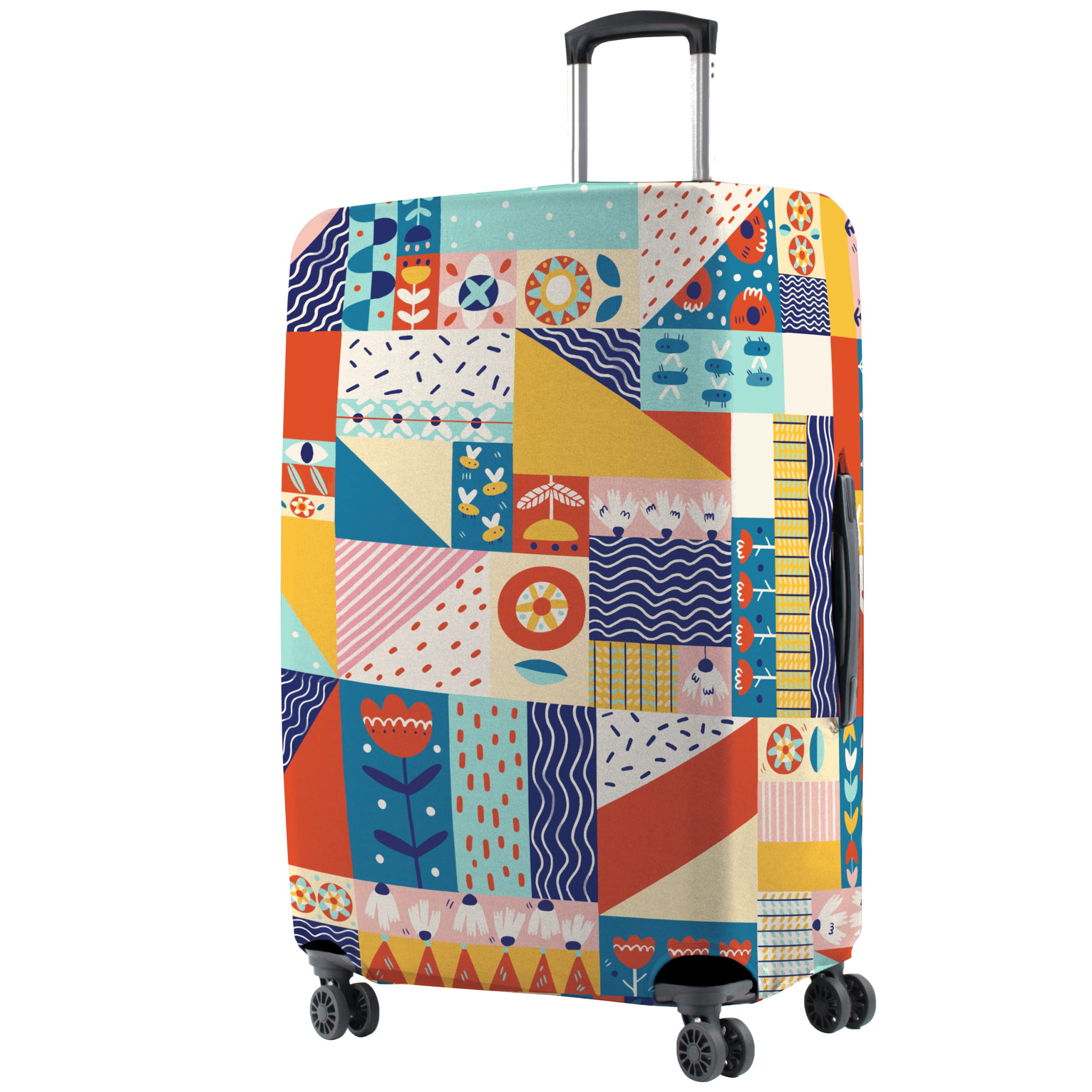 Nasher MilesPolyester 75 cm (28 Inch) Large Protective Luggage Cover - Flower Design