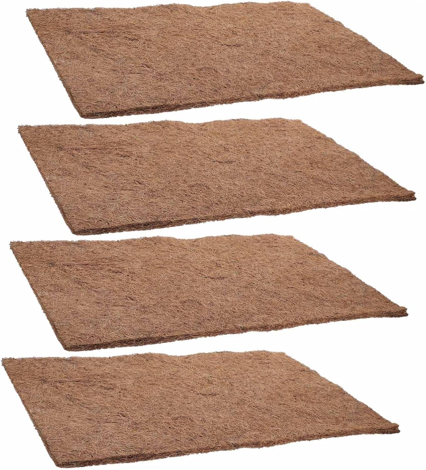 4pcs Natural Coconuts Fiber Reptile Mat for Bearded Dragon Comfortable Carpet Liner for Reptile Tanks Soft and Safe Substrate for Lizards Snakes and Other Pets