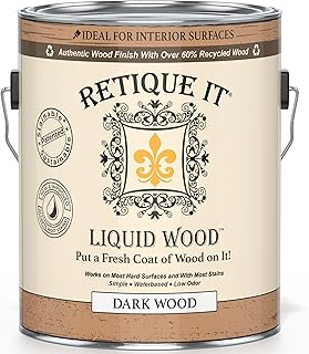 Retique It New and Improved Formula Liquid Wood Coatings - Stainable Primer - Paint It Then Stain it (Dark Wood, X-Large)