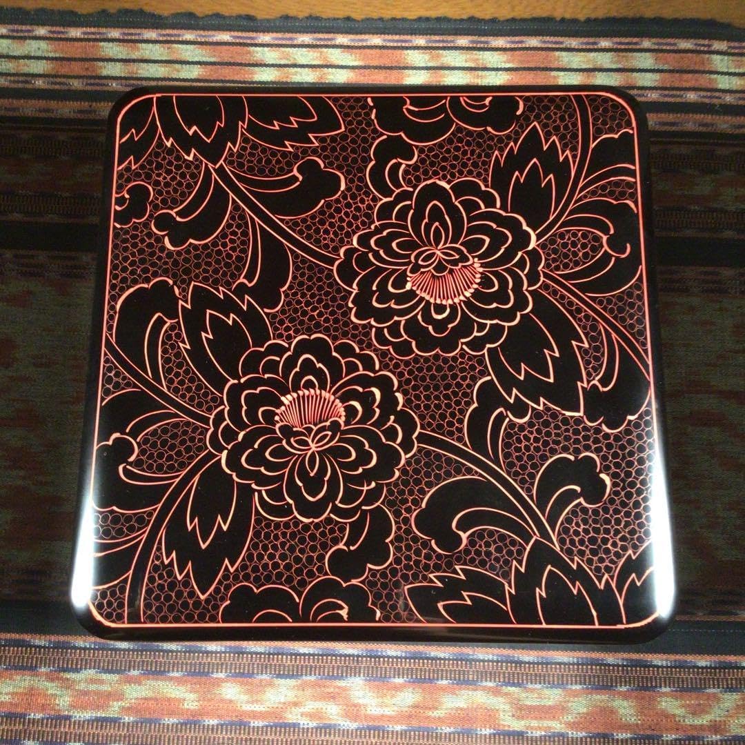 越前塗　木曽塗　信州木曽平澤　丸庄漆器店　『木製堅地漆器』　重箱 越前塗 木曽塗 信州木曽平澤 丸庄漆器店 『木製堅地漆器』 重箱