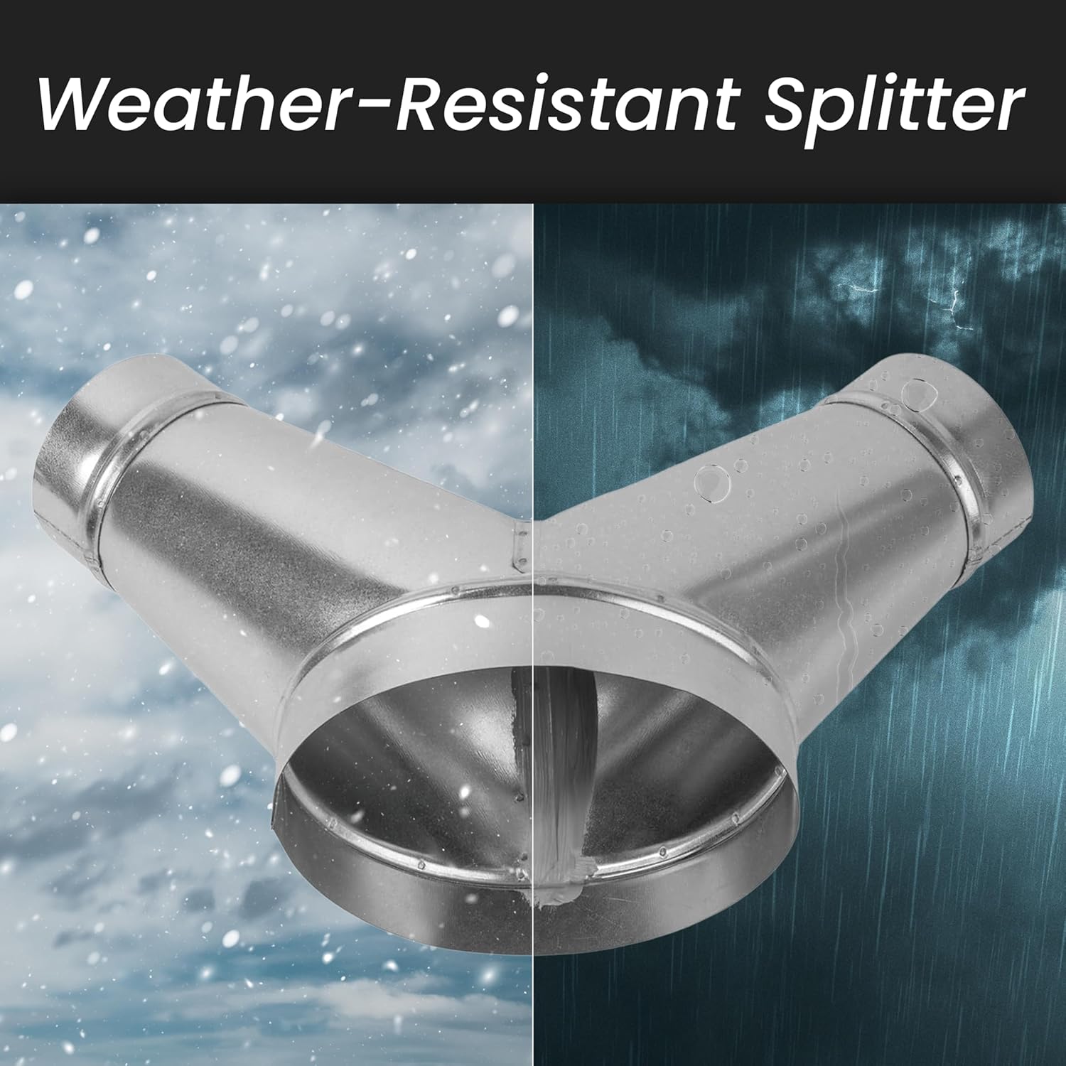 8" inch to 6" Inch Branches Y-Shape Ducting Splitter - 45 Degree Galvanized Steel 3-Way Dust Collection Fitting - Branches for Exhaust Fan - Ducting Adapter - Duct Hose Connector