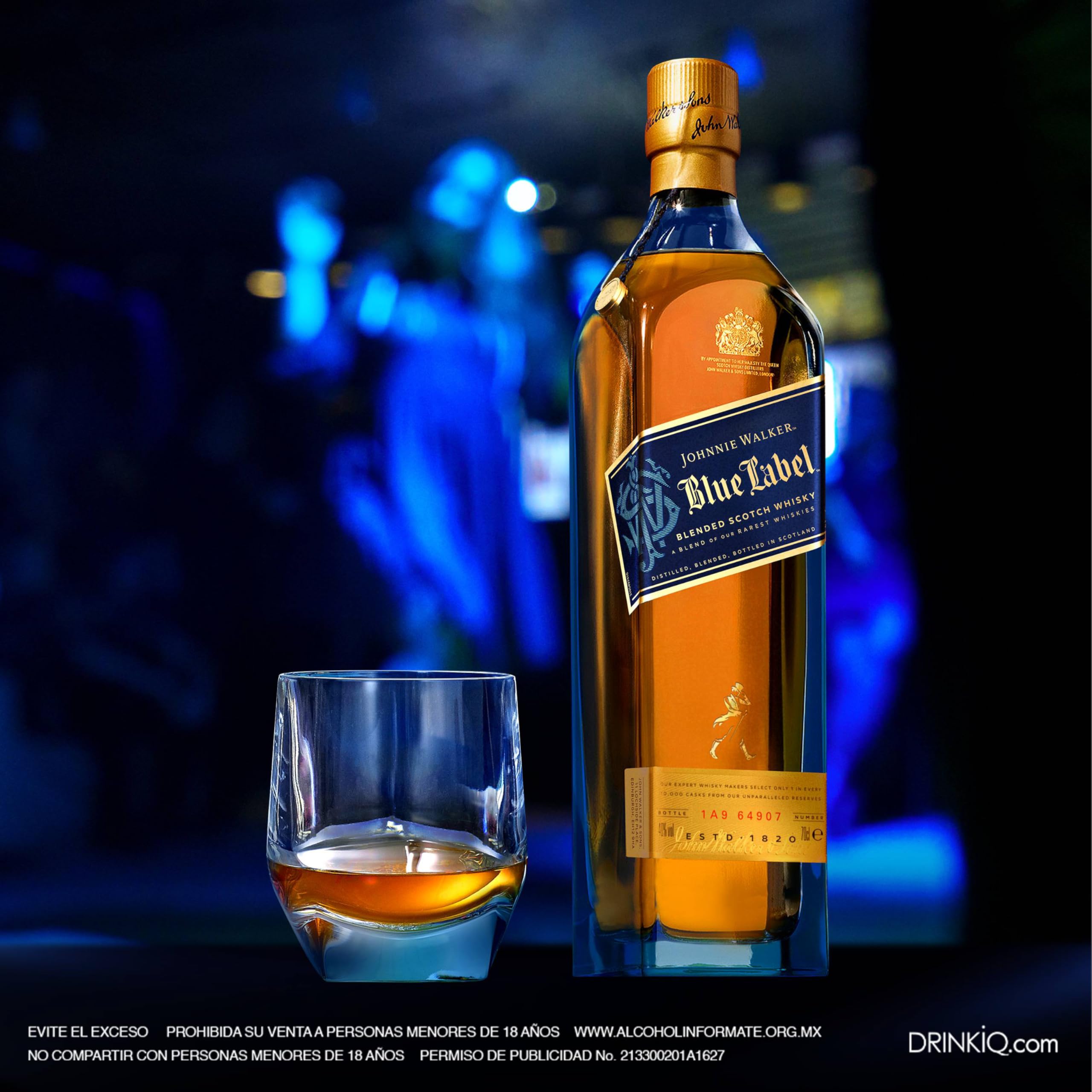 Johnnie Walker, Blue Label, 750 ml, Whisky Blended Scotch, Sabor 