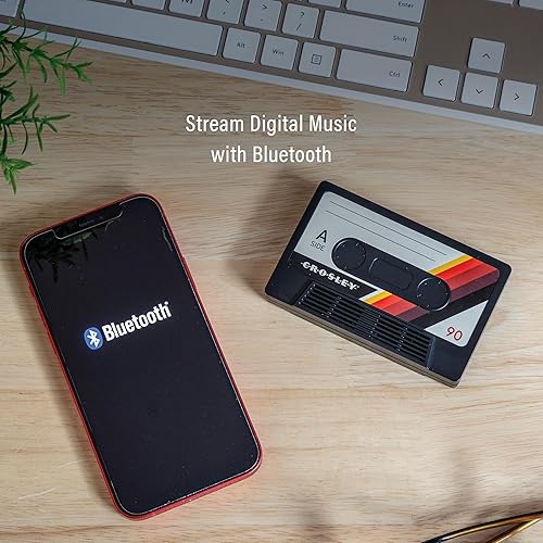 Miniatura 3 de Crosley Altavoz inalámbrico portátil Bluetooth de la cinta del casete CR3045BK-CS, negro clásico