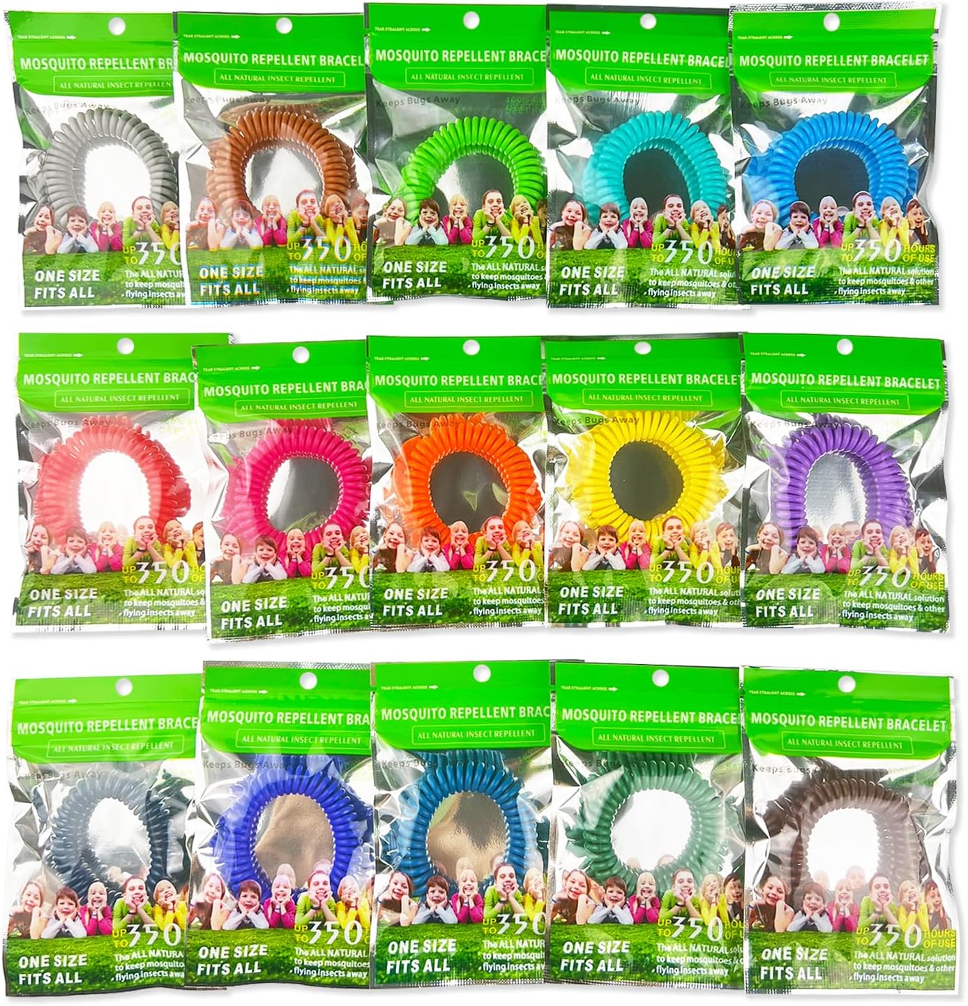Mosquito Repellent Bracelets 45 Pack, Individually Wrapped Mosquito Repellent Bands with 60 Pcs Mosquito Stickers Patches, DEET Free Insect Bug Repellent Wristbands for Adults and Kids