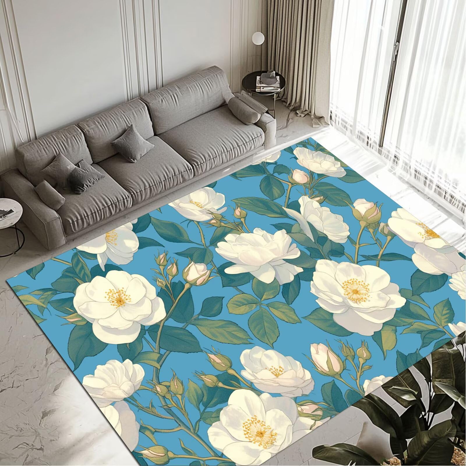 Tapis salle à manger lavable Leaves 80x150 pour repas de famille sereins