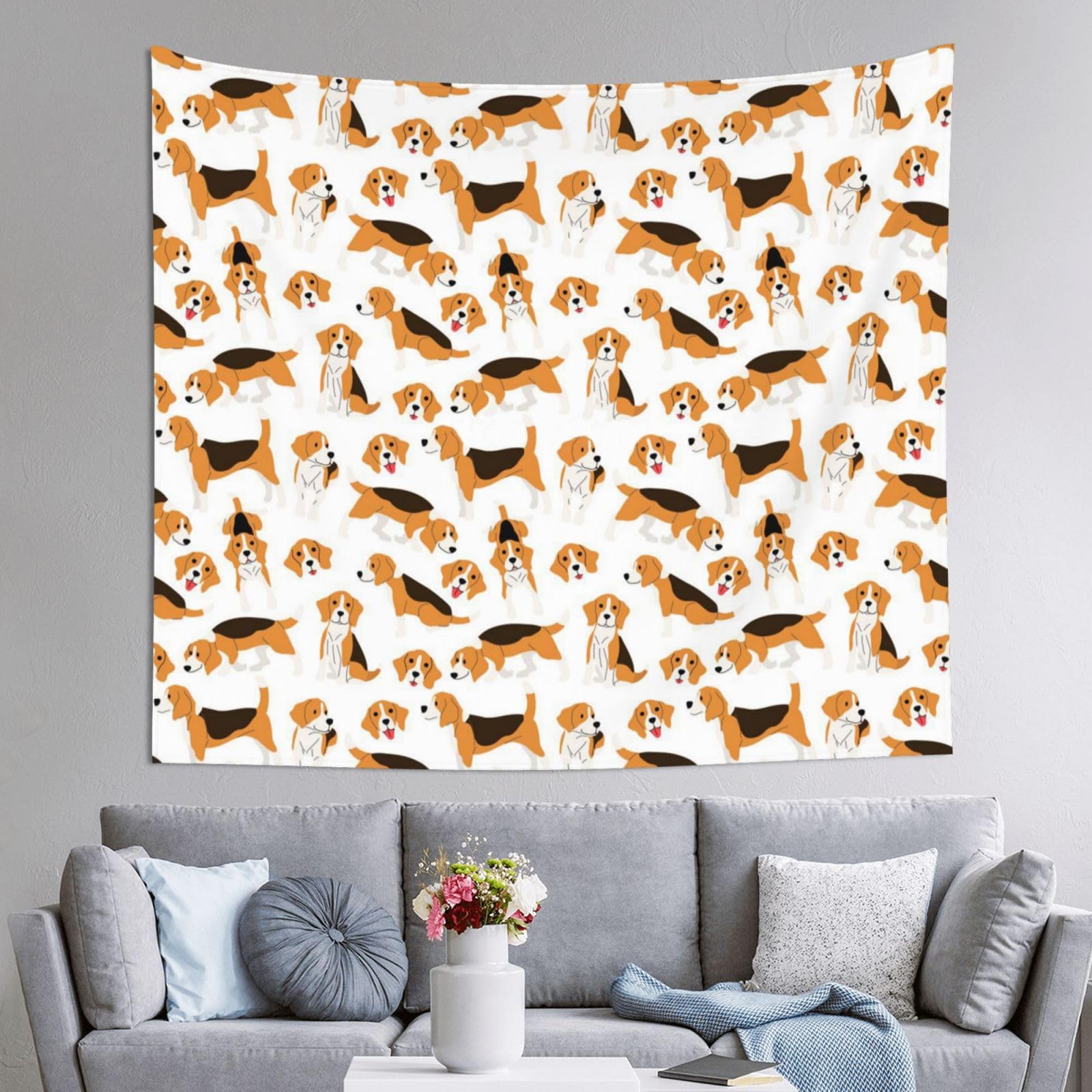 WKSGDSG Decoration Tapestry Wall Hanging For Bedroom, Dog, 152x130cm Dorm Decor, Lightweight Easy Hang Wall Art For Living Room, Aesthetic Tapestries For Outdoor, Ceiling, Doorway, Camping