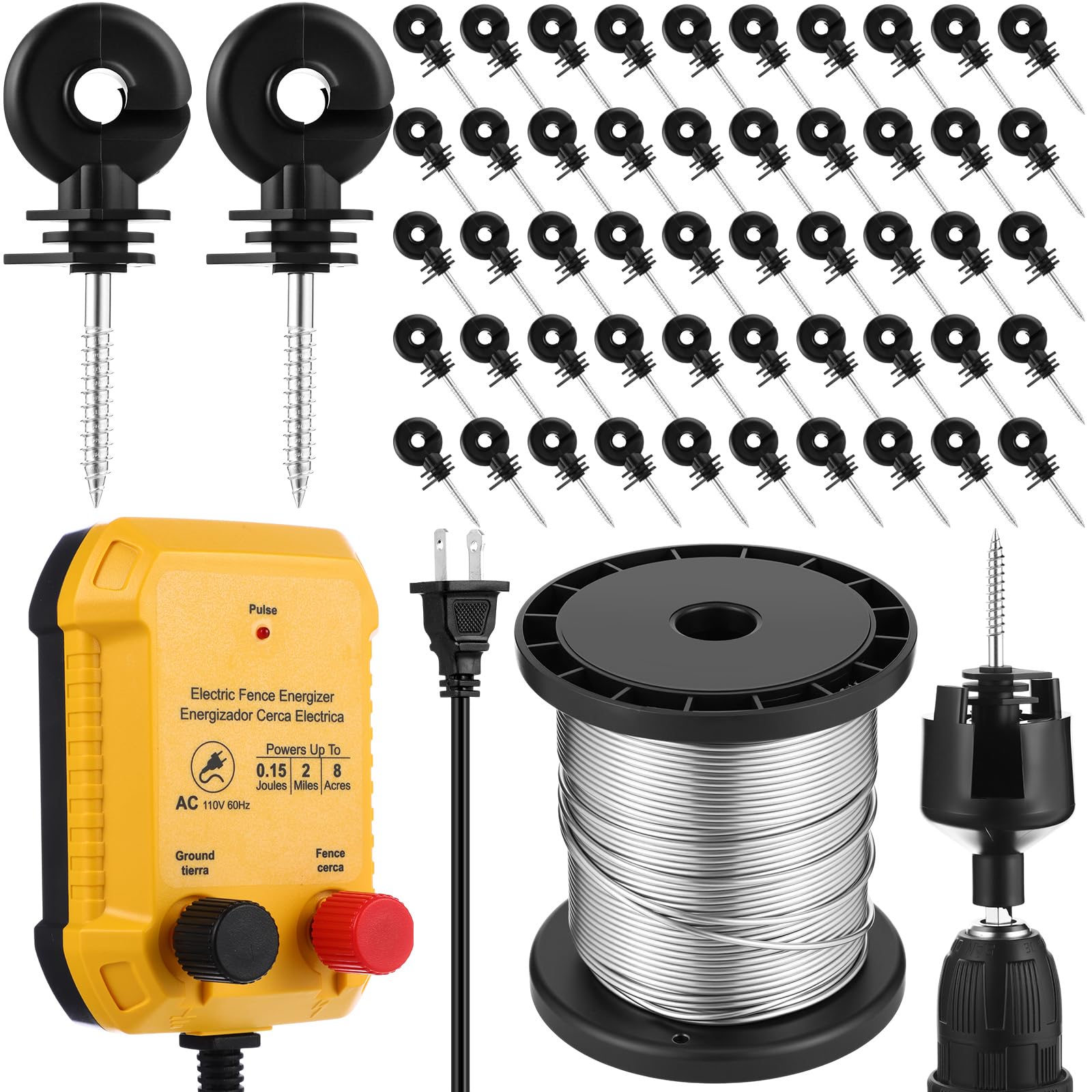 Photo 1 of MorningRo Electric Fence Charger Kit 0.15J 2 Mile