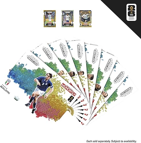 Miniatura 12 de Monopoly Panini Prizm: Juego de mesa de fútbol de la Copa Mundial de la FIFA I con Monopoly Panini Prizm FIFA World Cup 2026 Trading Cards I a