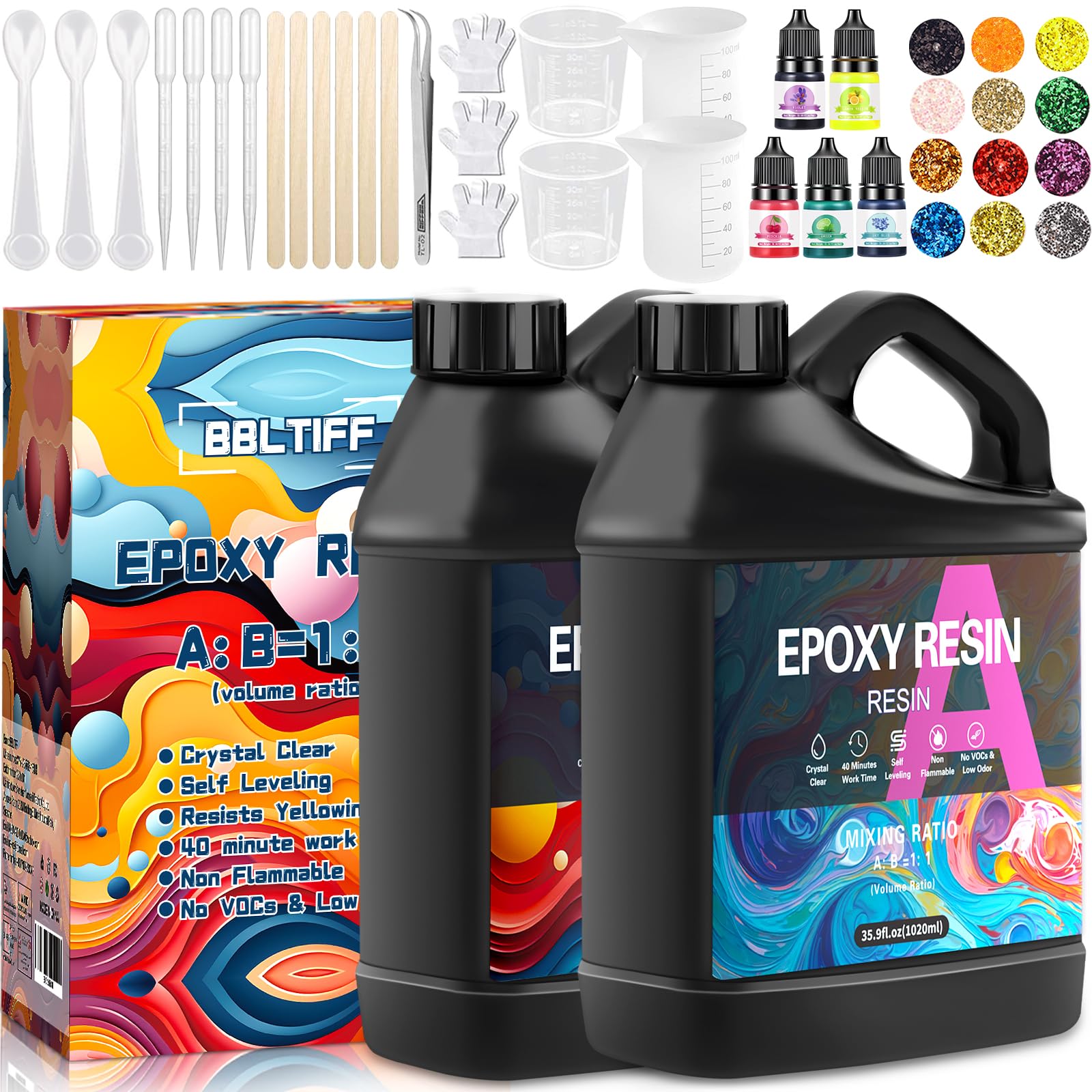 kit résine époxy transparente 2000ml