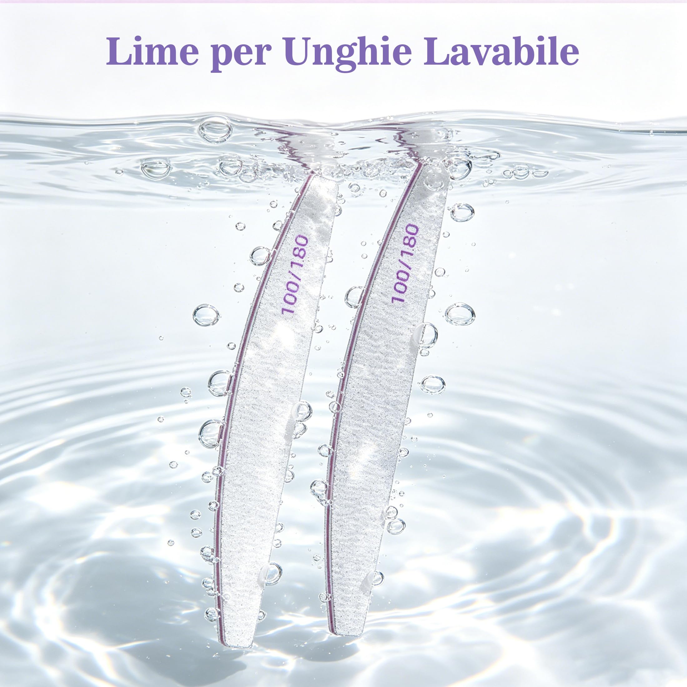 10 Pezzi Lime per Unghie, Lima Unghie Professionale 100/180 a Doppia Faccia, Lime Unghie Riutilizzabile per Salone di Bellezza e Uso Domestico
