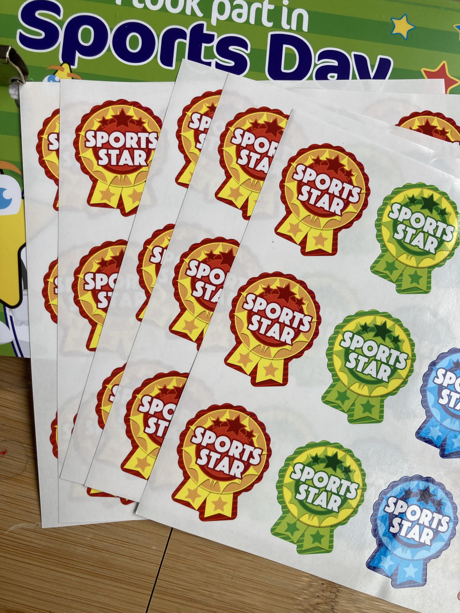Sports Star Rosette Stickers (120 stickers), Multicolor, 35 x 45mm - Image 3