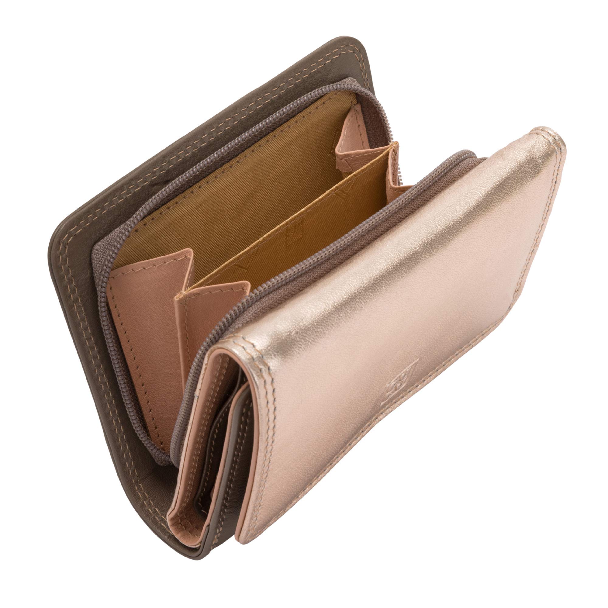 DUDU Cartera Mujer pequeña RFID en Piel Multicolor Colorful Ballerina
