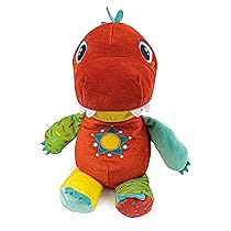 Clementoni Baby Milo Il Dinosauro, Peluche Neonato 6+ Mesi, Gioco Prima Infanzia, Insegna Parole, Colori e Numeri, Stimola Lo Sviluppo Multisensoriale, 100% Lavabile, Lingua Italiana, 17773