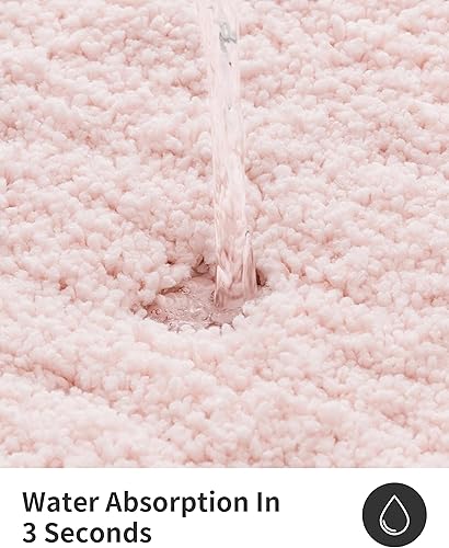 Miniatura 4 de ILANGO Alfombra de baño rosa de Navidad de 24 x 17 pulgadas, antideslizante y súper absorbente, extra gruesa, suave, lavable para el suelo, alfombra