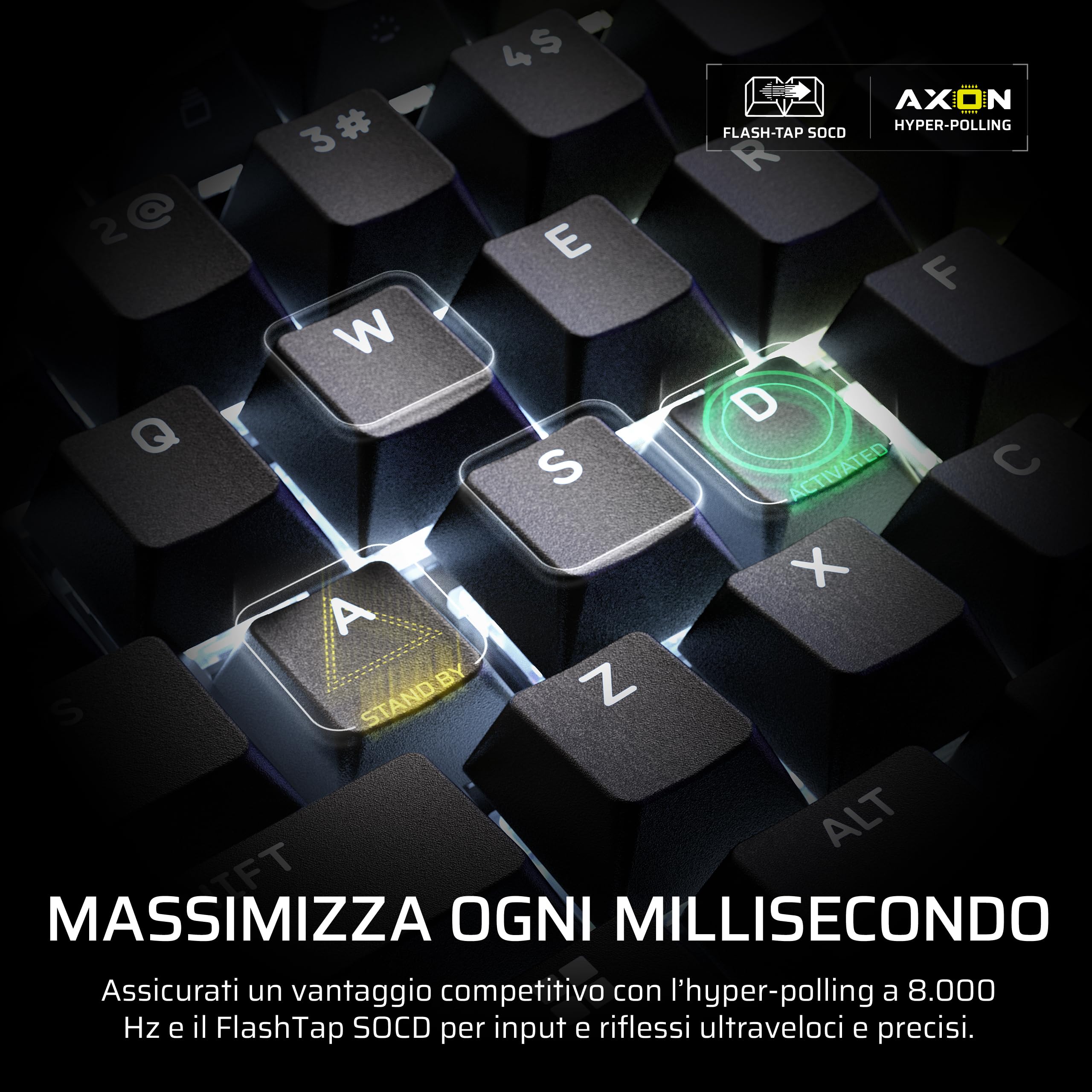 Corsair GALLEON 100 SD RGB Tastiera da Gioco Meccanica Cablata – QWERTY IT | Elgato Stream Deck Integrato, Interruttori MLX Pulse Thocky Lubrificati e Sostituibili a Caldo, FlashTap SOCD, 8,000Hz