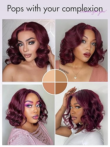 Miniatura 4 de LUVME HAIR Peluca de cabello humano negro natural de 10 pulgadas, precortada, sin pegamento, cierre de encaje HD, peluca de cabello maduro grande y