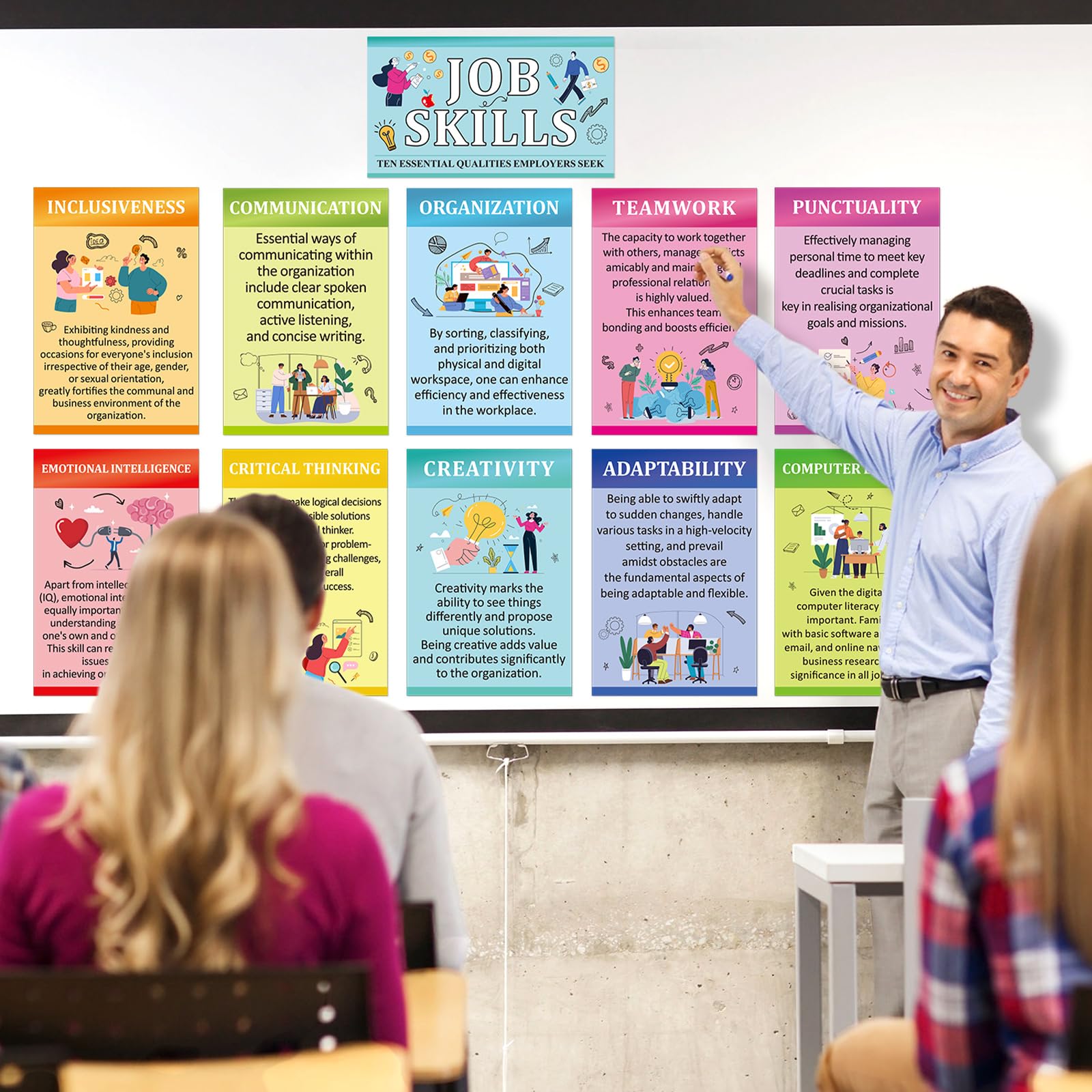 Snapklik.com : Outus 11 Pcs Job Skills Posters High School College ...