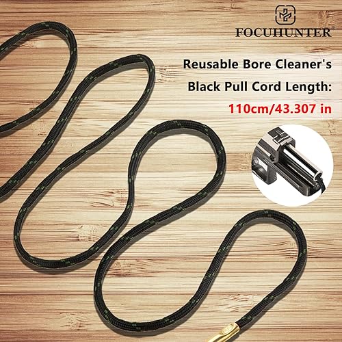 Miniatura 3 de FOCUHUNTER Cuerda de limpieza de barril, cepillo de latón de limpieza de barril, limpiador de barril compacto, cuerda de limpieza reutilizable