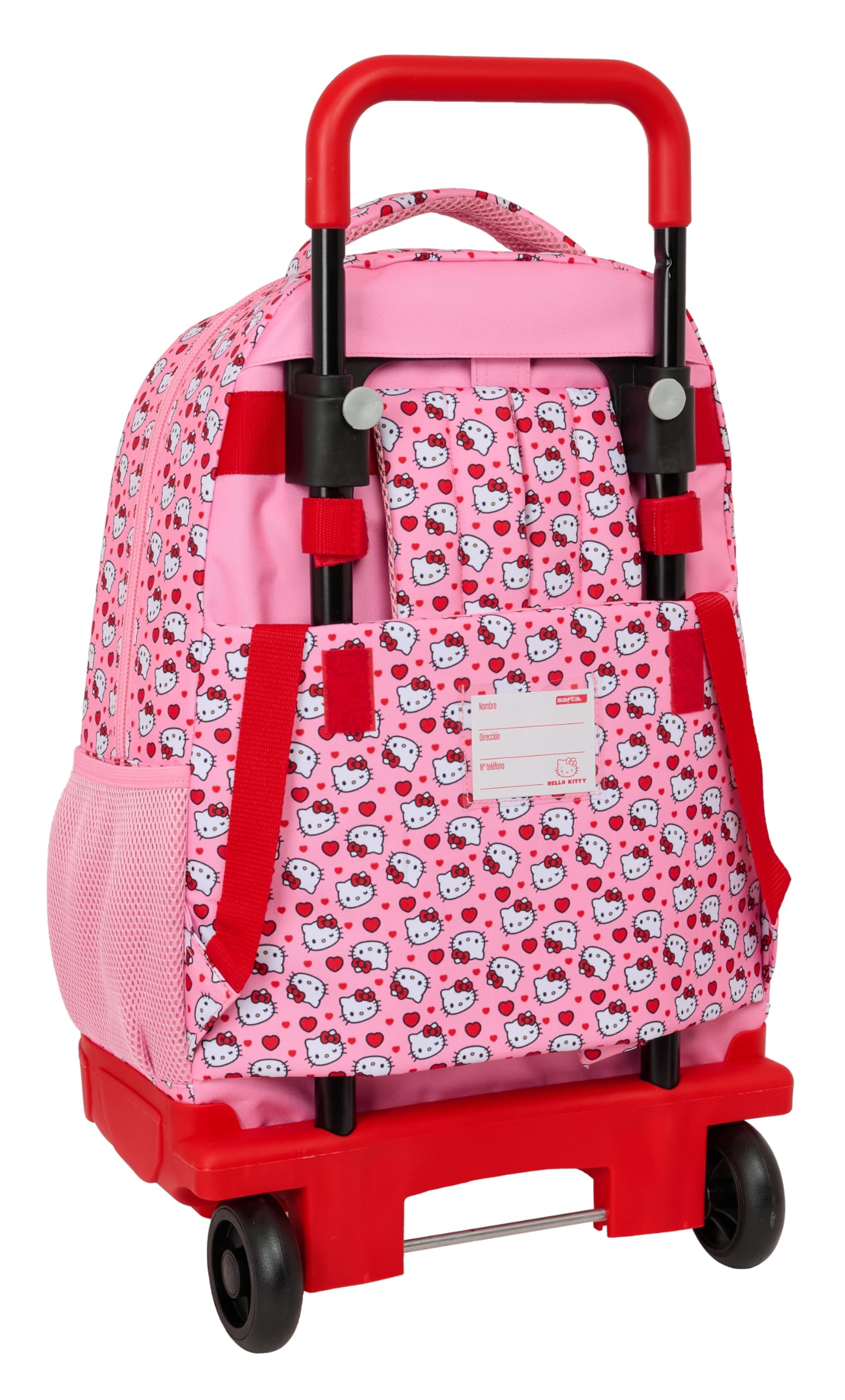 HELLO KITTY duży plecak na kółkach, kompaktowy, zdejmowany, idealny dla dzieci w różnym wieku, wygodny i wszechstronny, jakość i wytrzymałość, 33 x 22 x 45 cm