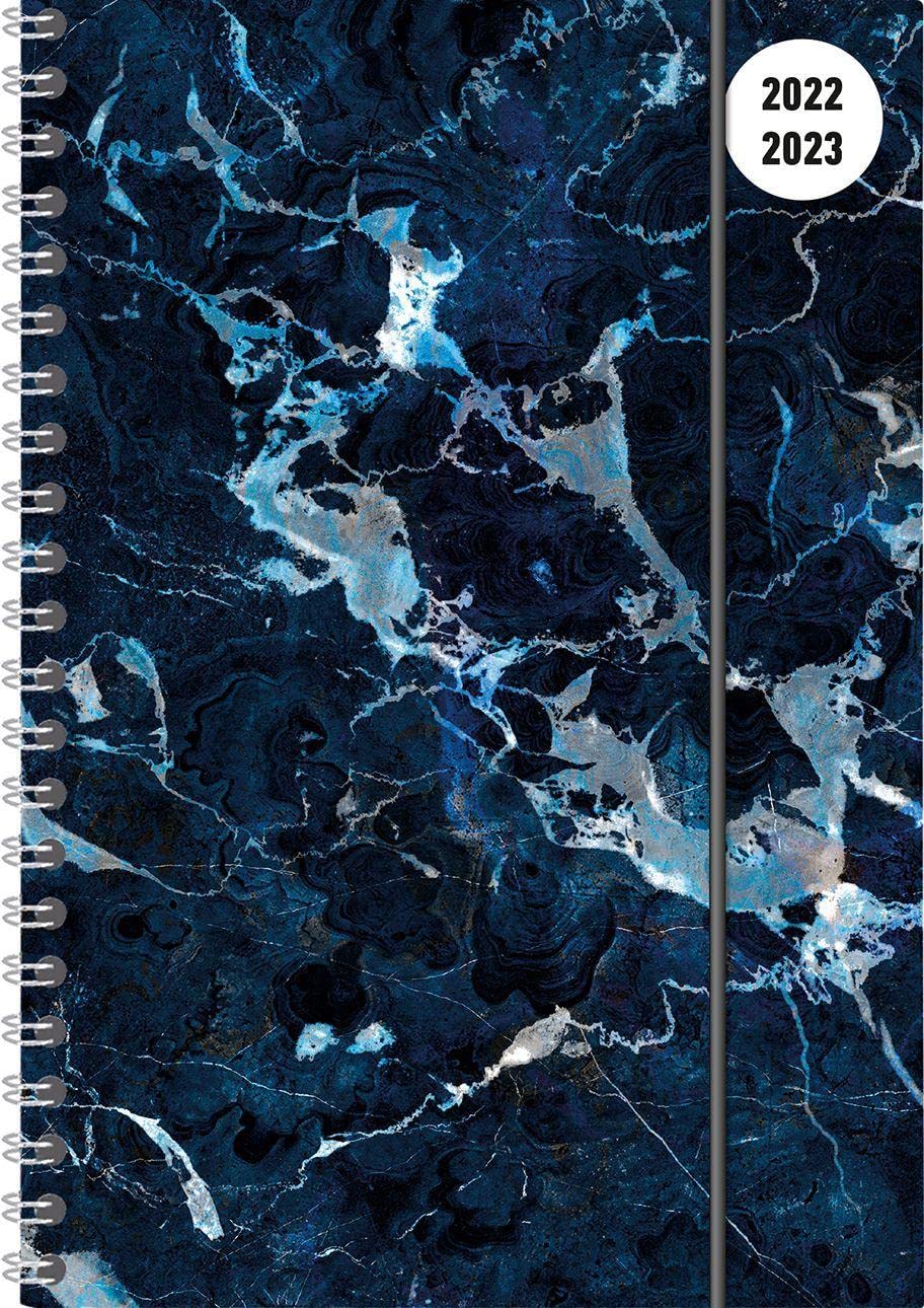 Collegetimer Blue Marble 2022/2023, Student Calendar A5 (15 x 21 cm), Marble, Ring Binding, Weekly, 224 Pages, Diary