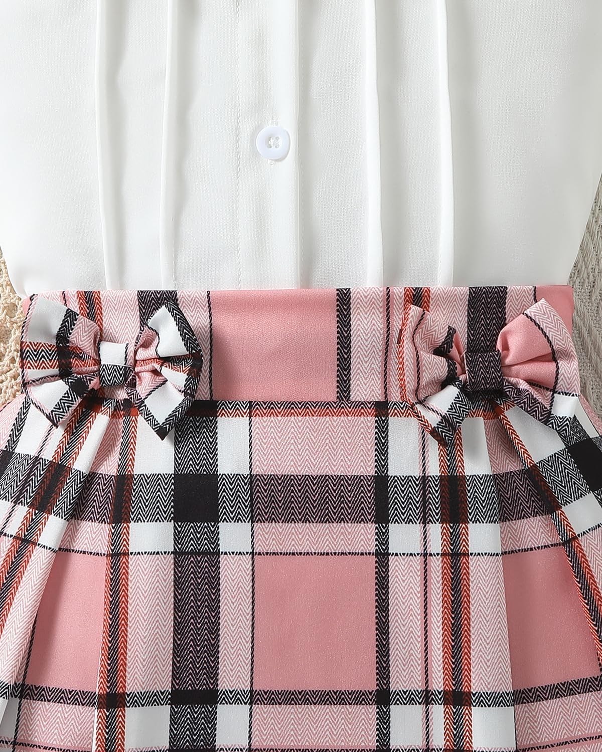 ChuYuKu Toddler Girl Summer Outfit School Uniform Set Preppy Style Blouse Pleated Skirt 2PCS Casual Daily Holiday Clothes