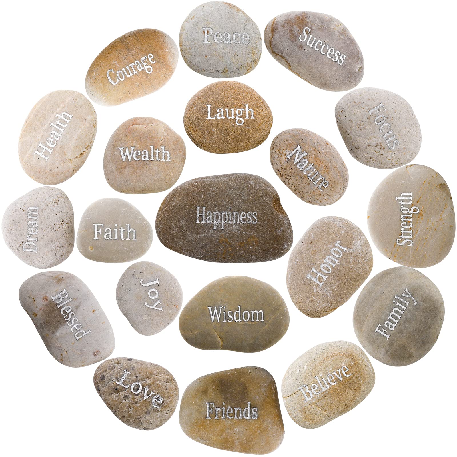 Faith Riocks Hope Stone Tiggell 12 Pieces Inspirational Stones Natural Engraved ...