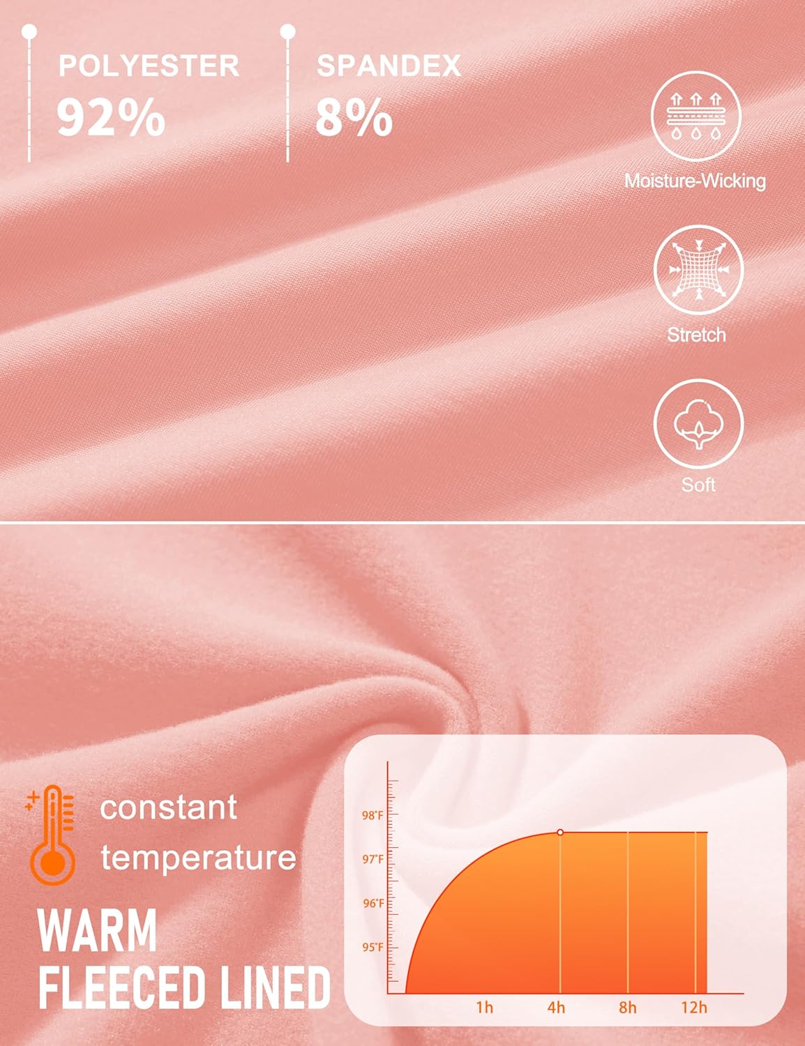 MAGCOMSEN Women's Thermal Shirts Mock Turtleneck Long Sleeve Undershirt Fleece Base Layer Top with Thumb Holes - Image 3