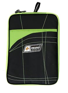 PESKO Table Tennis Bat Cover with Full Padding (Pack of 1) Bat Cover L (Black, Green)