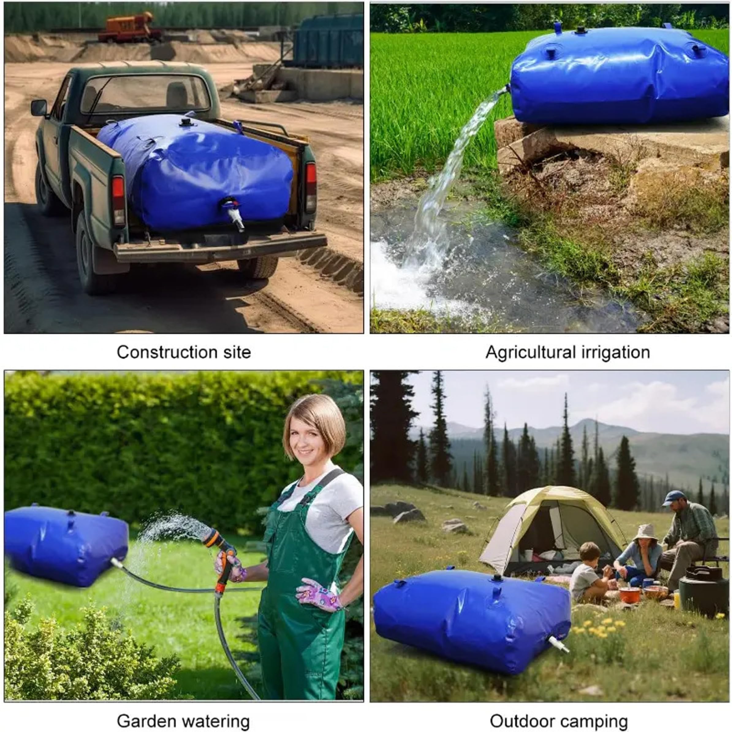 Wasserkanister 110 l faltbar tragbar für Camping Wohnwagen und Notfälle Dunkelblau