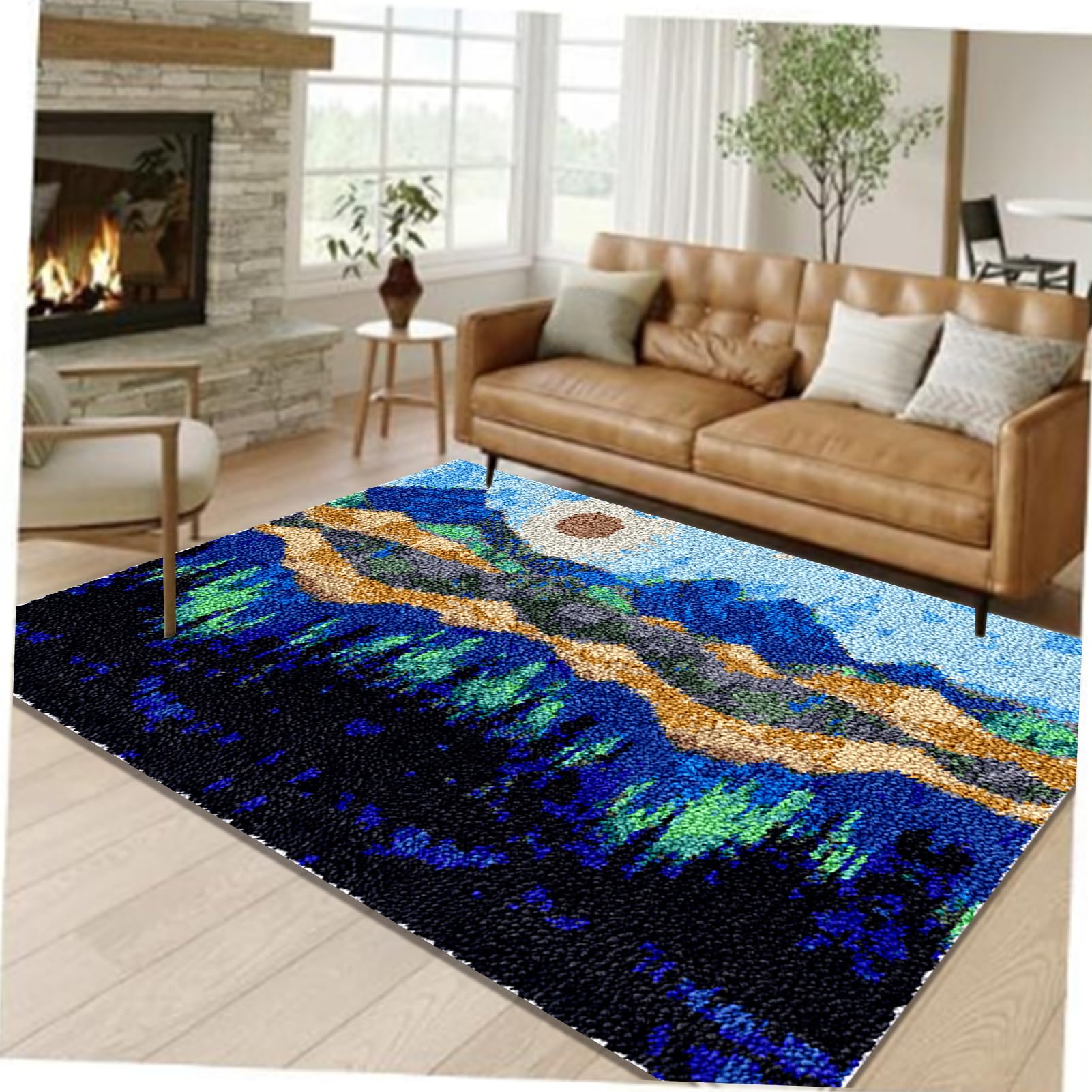 80 x 115 cm, zestawy haczyków, do produkcji dywanów, rękodzieło, z kolorowym wzorem, duży zatrzask, zestaw dywaników, zestawy do produkcji dywanów, DIY, rękodzieło, niedokończona, ręcznie robiona
