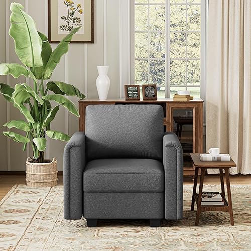 Modular Sectional Sofa with Storage Seat Convertible Sofa Couch L Shaped U Shaped Sleeper Sofa Bed for Living Room with Memory Foam Cushion and