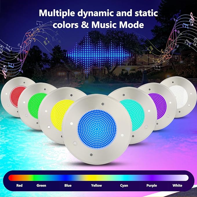Luz LED para Piscina Enterrada 6 Pulgadas 120V 35W Control Remoto App IP68 miniatura 5