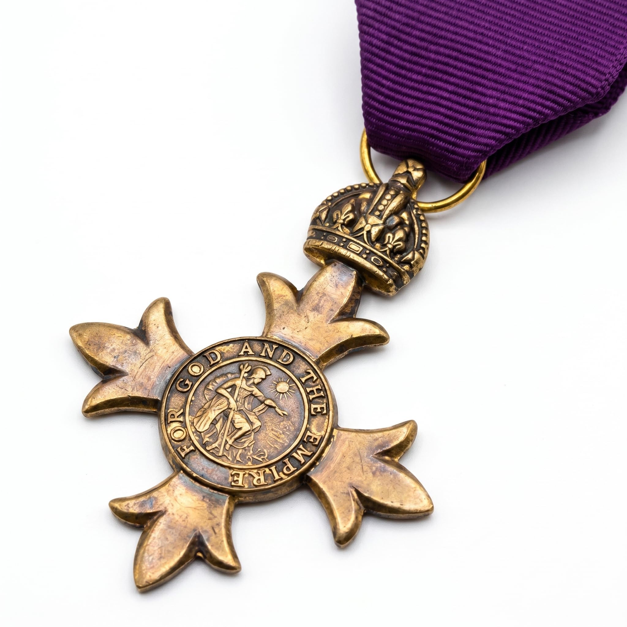 FREECROWS British Empire Royal Heritage Medal – Professional OBE Officer’s Cross Reproduction – Museum-Grade Knightly Achievement – Antiqued Bronze-Toned Exhibit Artifact