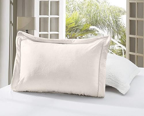 Miniatura 3 de Elegant Comfort Juego de edredón sherpa súper suave de 3 piezas de calidad premium, reversible pesado de plumón alternativo de microgamuza, edredón