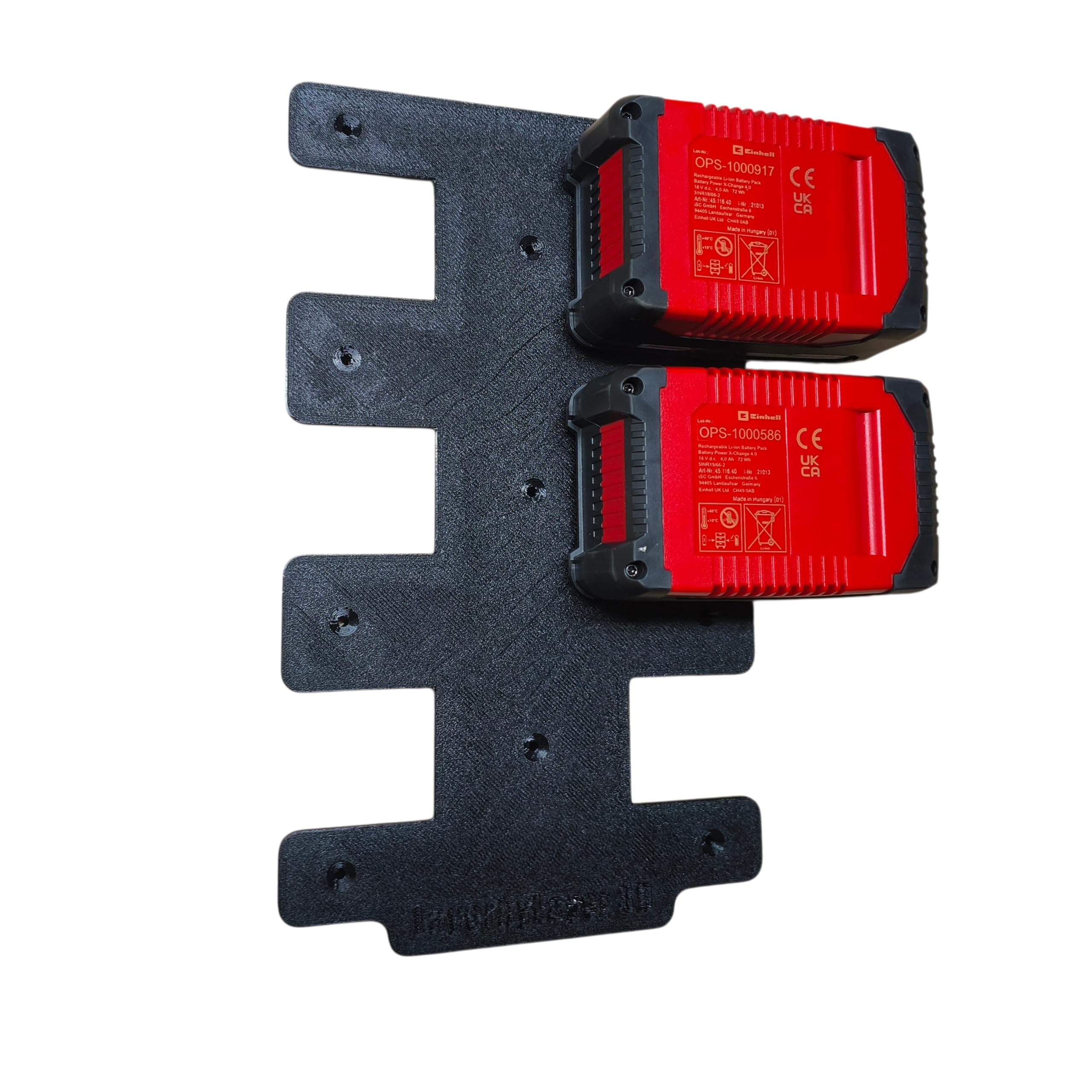 Wandhalterung für Einhell Akkus & Ladegeräte [Made in Germany] Akkuhalter für 18V Akkus - Einhell Wand Halterung Ladegerät - Akku Wandhalterung für Ordnung & System (6-Fach 18V Akkuhalter)