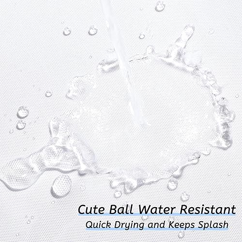 Miniatura 4 de Furlinic Cortina de ducha blanca impermeable de 72 x 75 pulgadas, no necesita gancho, cortina de baño de tela de poliéster suave con 10 ojales