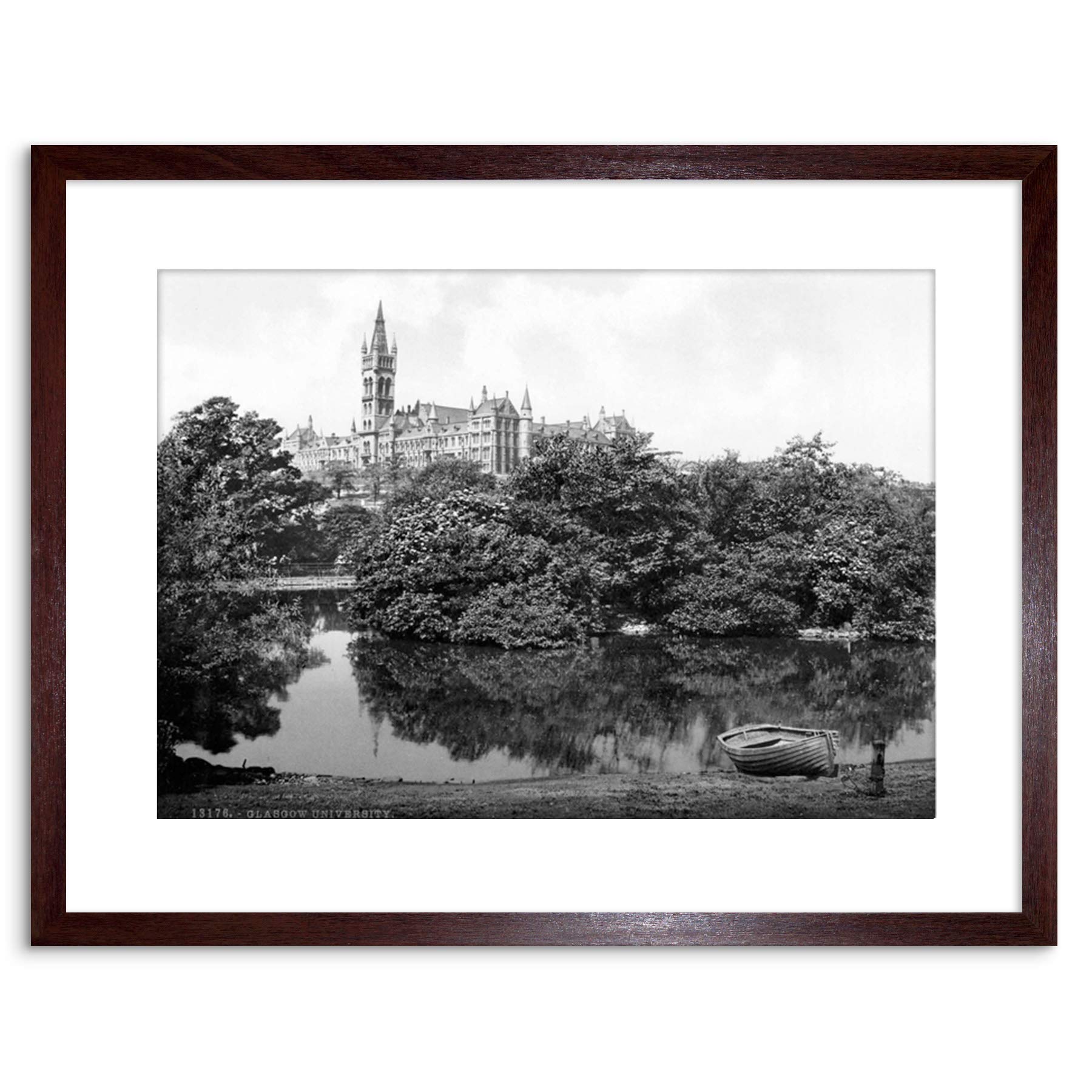 Wee Blue Coo Vintage Photo Landmark University Glasgow 1895 Scotland Framed Wall Art Print