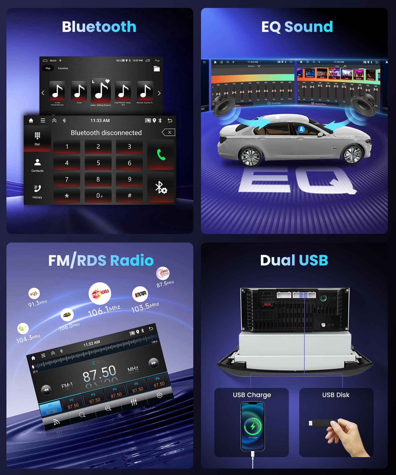 Carplay Autoradio per Fiat Punto 10-16 Linea 12-15 con Android Auto, 2GB+64GB Android Bluetooth Car Stereo Schermo con GPS/WiFi/RDS/FM/SWC/USB/Mirror Link+AHD/CVBS Telecamera Posteriore