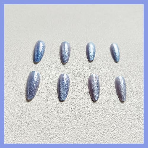 Miniatura 119 de Uñas postizas rojas a presión, uñas postizas medianas de almendra, uñas acrílicas brillantes, uñas postizas de cobertura completa con diseño