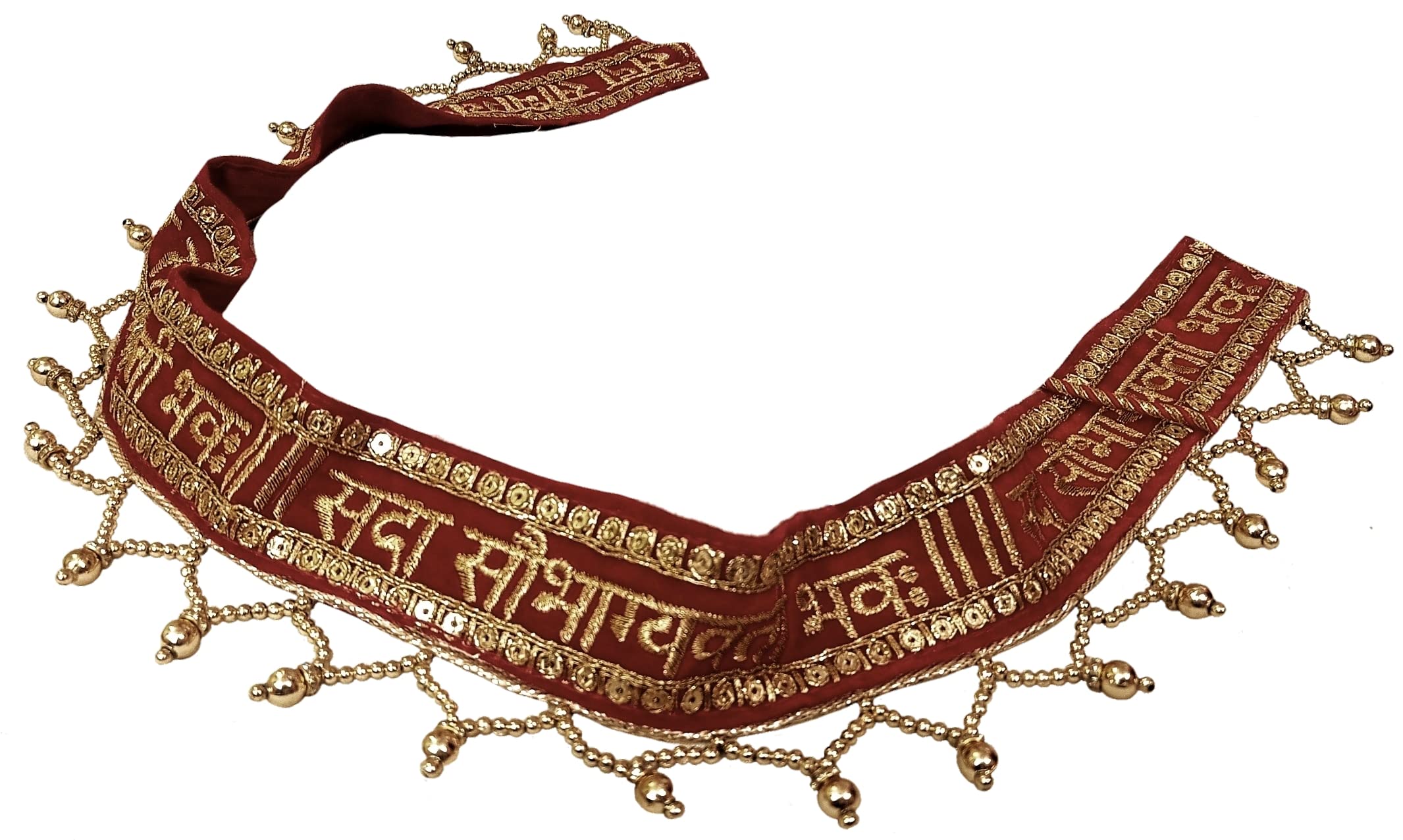 navti creations Women's Maroon Kamarband (Bridal belt) In Velvet With Sada Saubhagyawati Bhav Border (Free Size)-picture-51