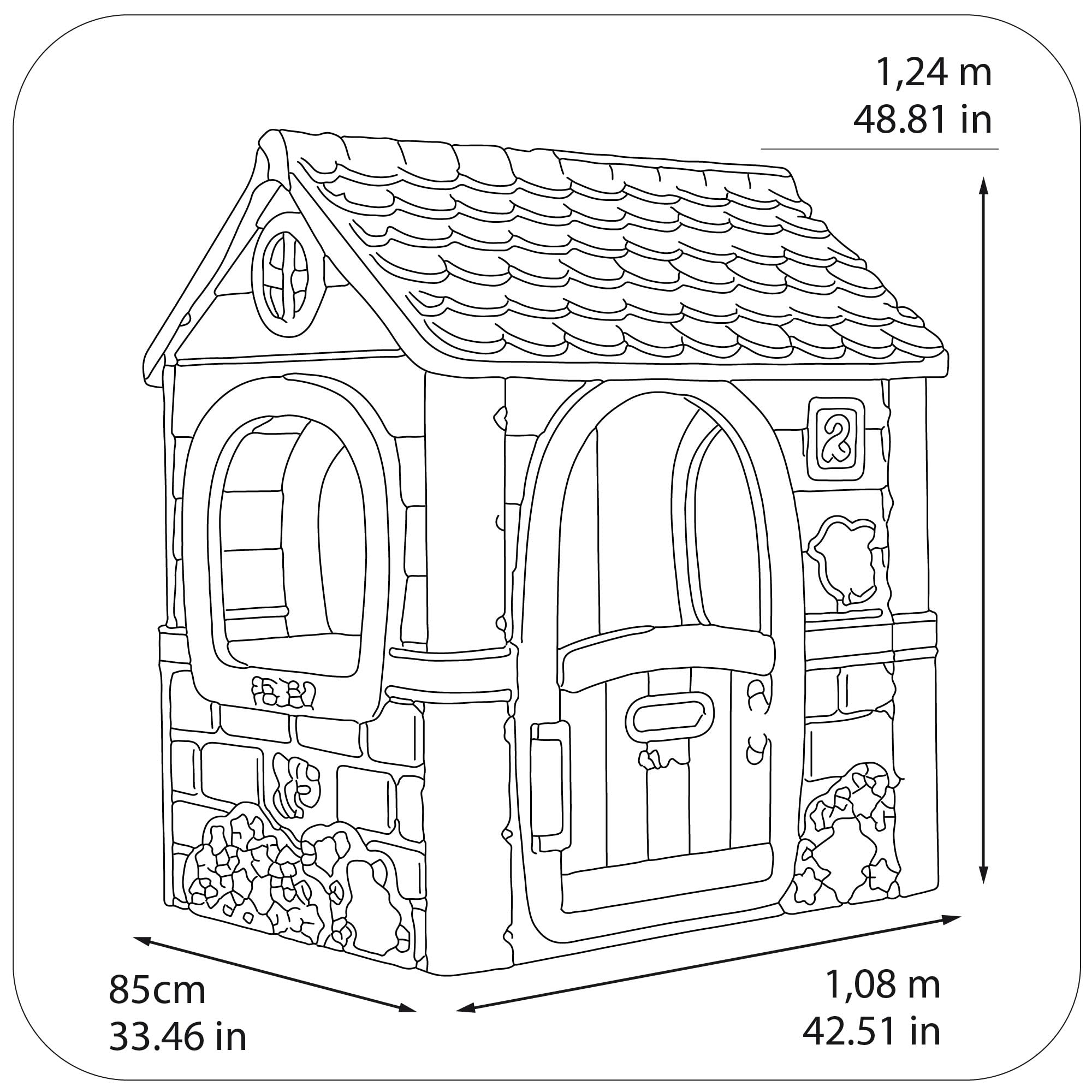 FEBER Fantasy House, Casetta Per Bambini con Porta Apribile, per Giocare in Casa o all'Aperto, Multicolore, Resistente e Facile da Montare, per Bambini e da 2 a 6 Anni, FEH17000