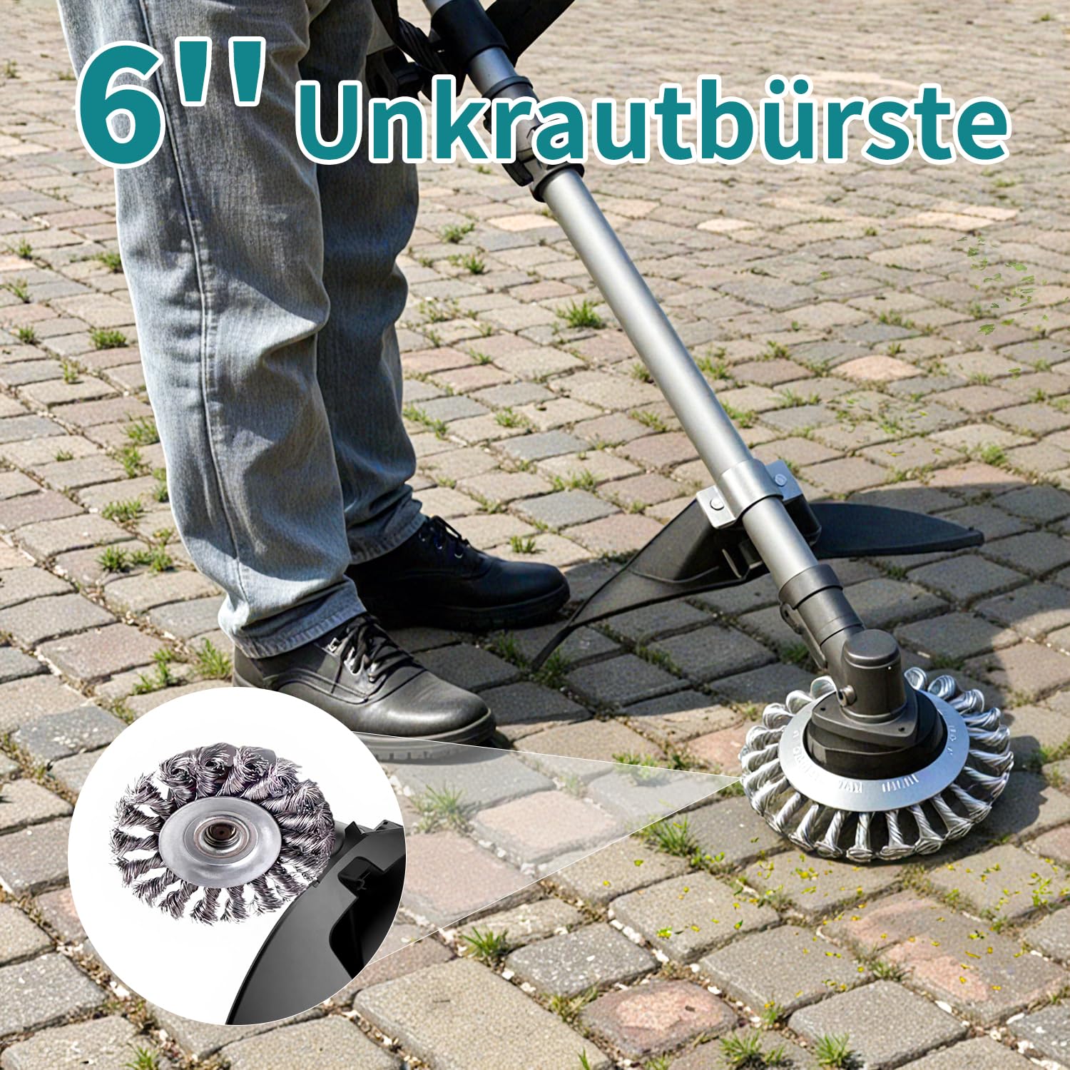 Akku Rasentrimmer mit 2 x 4.0Ah Batterien, 4-in-1 Elektrischer Akku Motorsense & Rasentrimmer Rasen, 800W Bürstenloser Motor, Akku Freischneider für Rasenschneiden und Garten