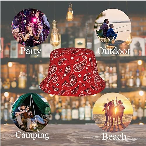 Miniatura 5 de Sombrero de pescador de cachemira turquesa para mujeres y hombres, gorra de pescador de arte de verano, sombreros de sol para pesca, para