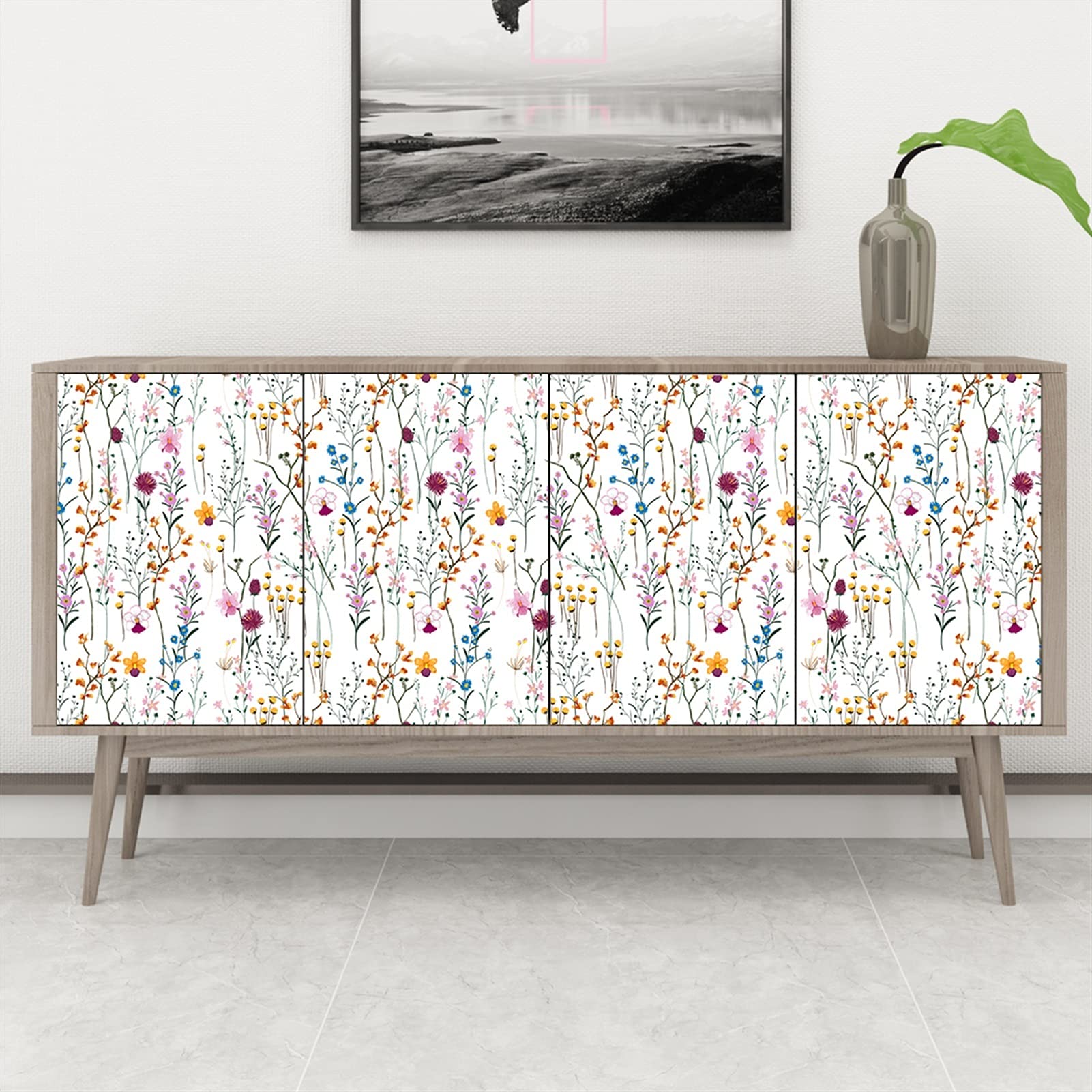 Pegatinas de Pared Vinilos de pared florales extraíbles BRICOLAJE Flor Vines Art Decor Wall Pegatinas Murales Fondos de pantalla gratis para sala de estar TELEVISOR Fondo Niños Gilrs Habitaciones Deco