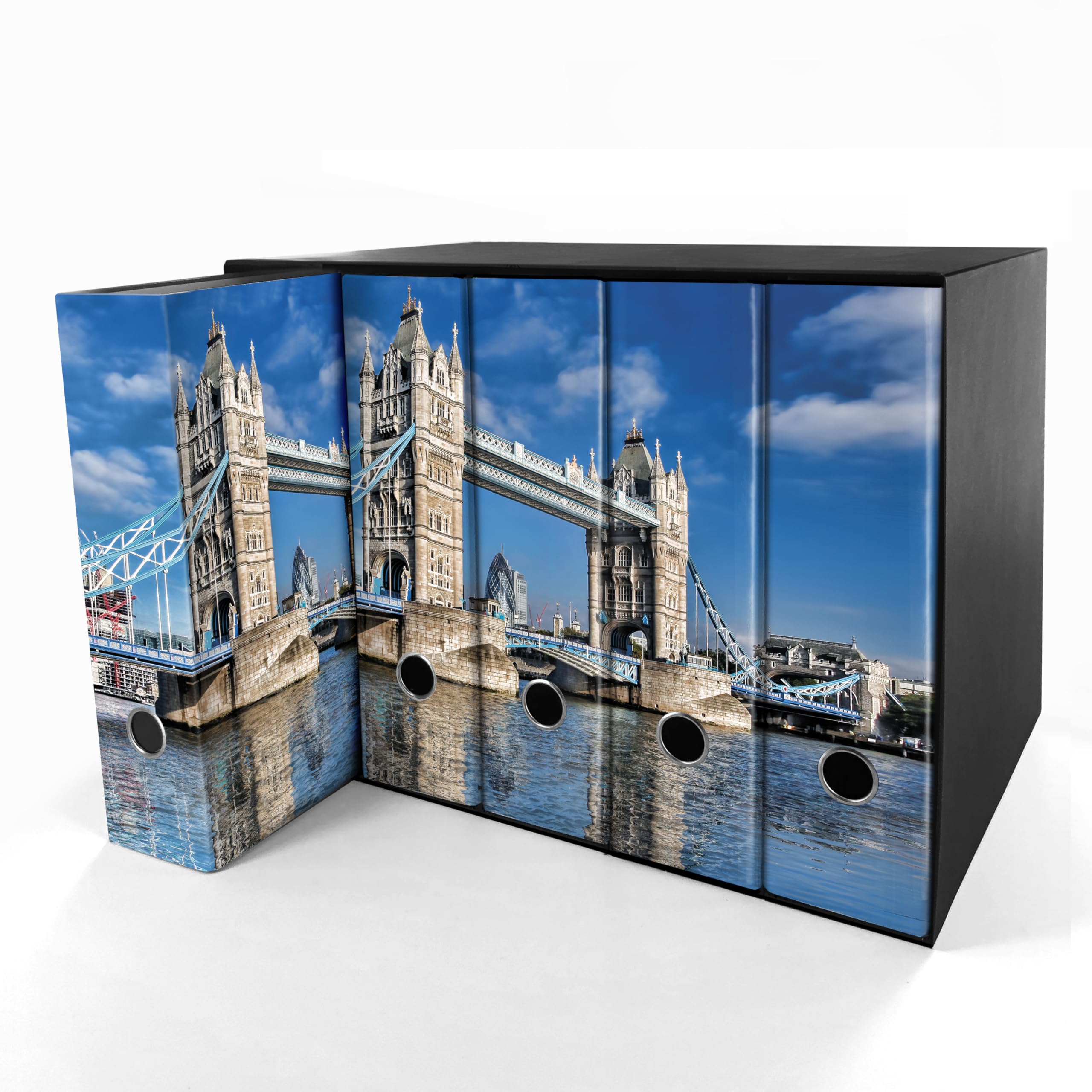 Set da 5 raccoglitori ad anelli - LONDRA (H31 cm con 2 anelli)