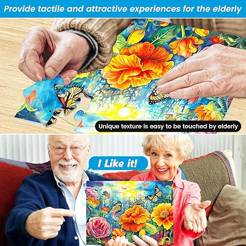 Miniatura 10 de Paquete de 4 rompecabezas de 36 piezas grandes para personas mayores, rompecabezas de demencia, actividades de Alzheimer para personas mayores,