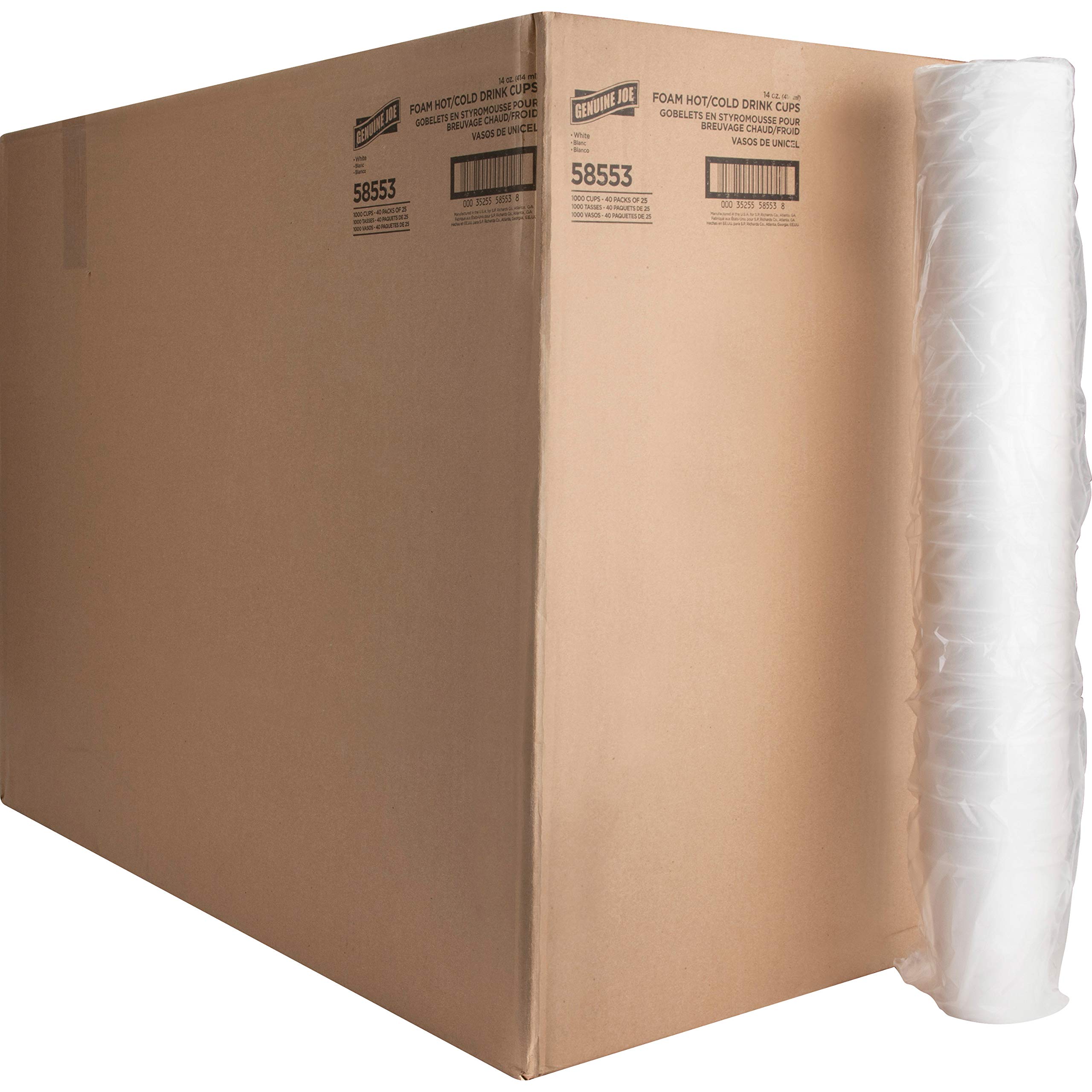 GJO58553 Hot/Cold Foam Cup, 14-Ounce Capacity, White (Carton of 1000)