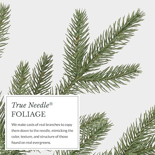 Miniatura 4 de Balsam Hill Stratford Spruce - Árbol de Navidad artificial delgado con follaje de aguja real y soporte de primera calidad para espacios pequeños,
